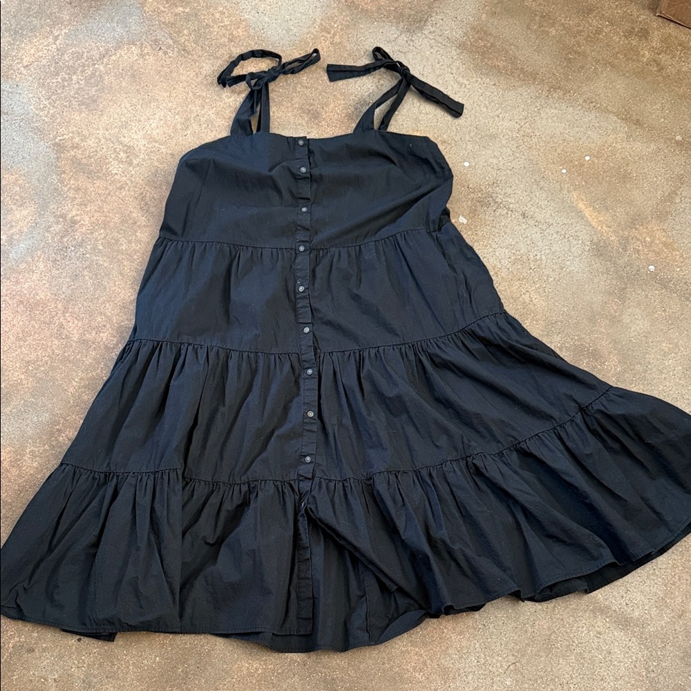 2 for $35 | Black Tiered Button-Down Dress